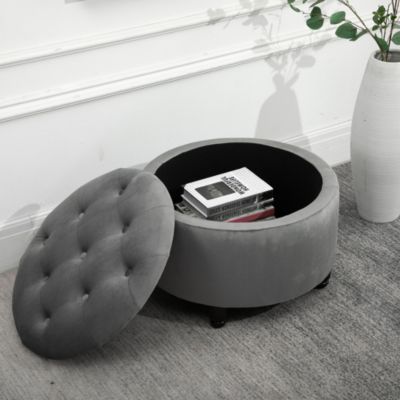 Polsterhocker mit Stauraum, grau, HOMCOM | yomonda