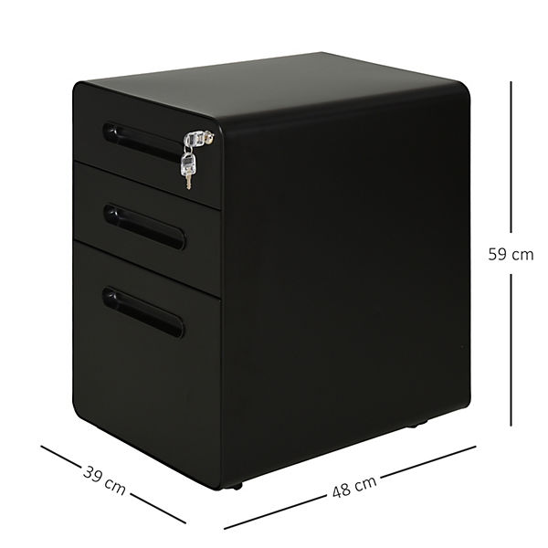 Aktenschrank mit Rollen, braun, HOMCOM | yomonda