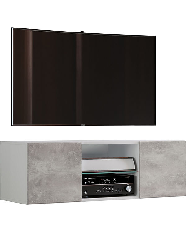 VCM Holz TV Wandboard Hänge Lowboard Fernsehschrank hängend Wandschrank Tisch Jusa weiß/grau | 04051814403668 VCM Holz TV Wandboard Hänge Lowboard Fernsehschrank hängend Wandschrank Tisch Jusa weiß/grau | 04051814403668