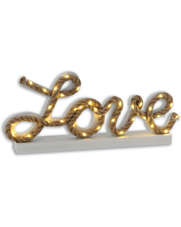 Näve „LED Deko-Tischleuchte „“Love““, H20cm“ weiß/beige | 04003222877913 Näve „LED Deko-Tischleuchte „“Love““, H20cm“ weiß/beige | 04003222877913