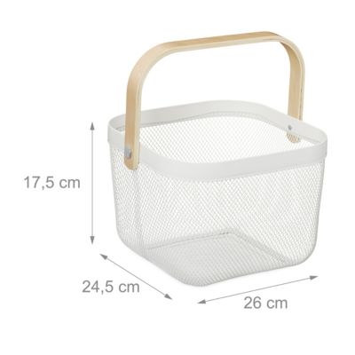 Aufbewahrungskorb mit Griff, weiß, relaxdays | yomonda