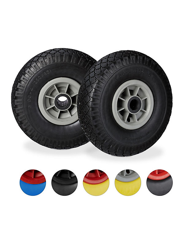 relaxdays 2 x Sackkarrenrad schwarz-grau | 04052025335632 relaxdays 2 x Sackkarrenrad schwarz-grau | 04052025335632