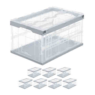 8 x Transparente Transportbox mit Deckel
