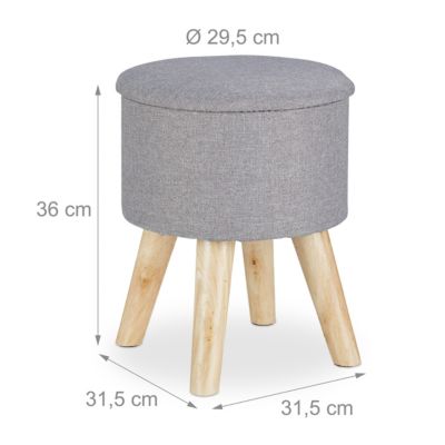 Hocker mit Stauraum, grau, relaxdays | yomonda