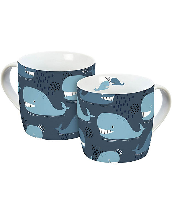 Infinite „Kaffeebecher „“Wale““, 300ml“ blau/weiß | 04051112150158 Infinite „Kaffeebecher „“Wale““, 300ml“ blau/weiß | 04051112150158