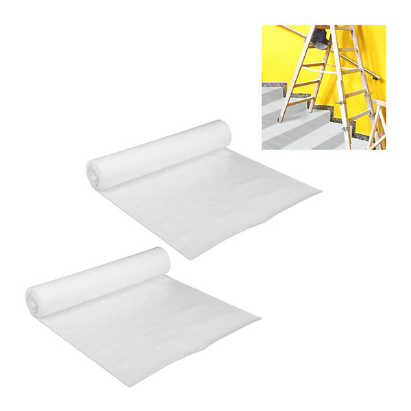 2 x malervlies umzugsvlies wiederverwendbar multivlies 160 g m streichunterlage weiss relaxdays yomonda