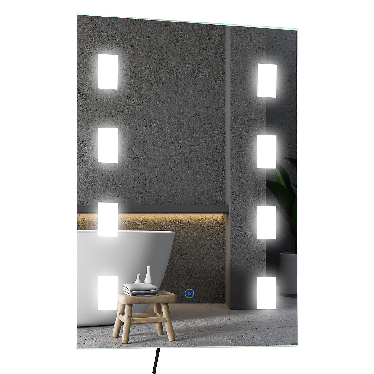 Badezimmerspiegel mit LED Beleuchtung, silber, HOMCOM | yomonda