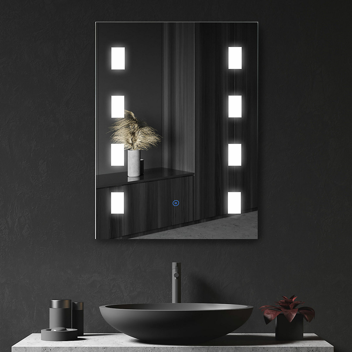 Badezimmerspiegel mit LED Beleuchtung, silber, HOMCOM | yomonda