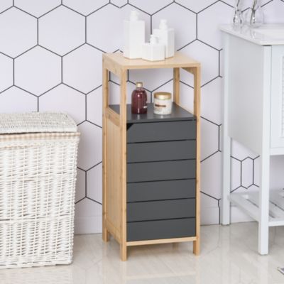 Badezimmerschrank, grau, HOMCOM | yomonda