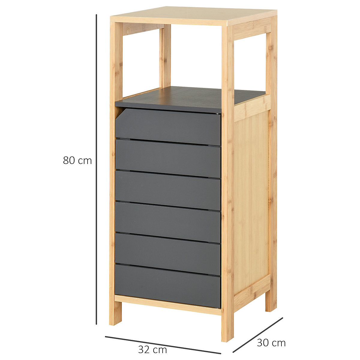 Badezimmerschrank, grau, HOMCOM | yomonda