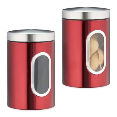 2 x Vorratsdose rot Vorratsbehälter Müslidose Mehlbehälter Kaffeedose