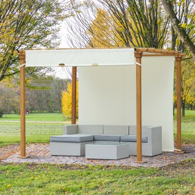 Pergola mit einstellbaren Stoffdach, beige, Outsunny | yomonda