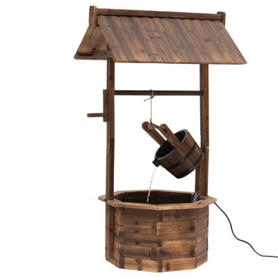 Gartenbrunnen mit regulierbarem Wasserfall, braun, Outsunny | yomonda