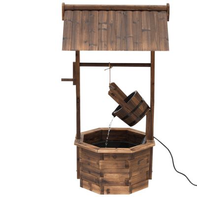 Gartenbrunnen mit regulierbarem Wasserfall, braun, Outsunny | yomonda