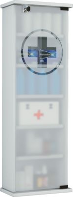 VCM Medizinschrank Arzneischrank Apothekerschrank Wand Schrank abschließbar Omal XL weiß | 04051814405280