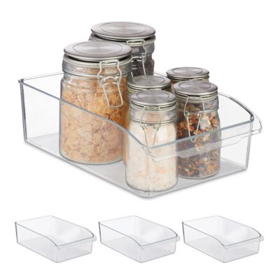 4 x Küchen Organizer transparent, Lebensmittel Aufbewahrung