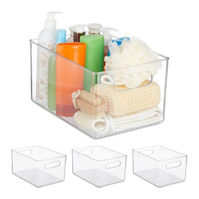 4 x Küchen Organizer, Aufbewahrungsbox transparent