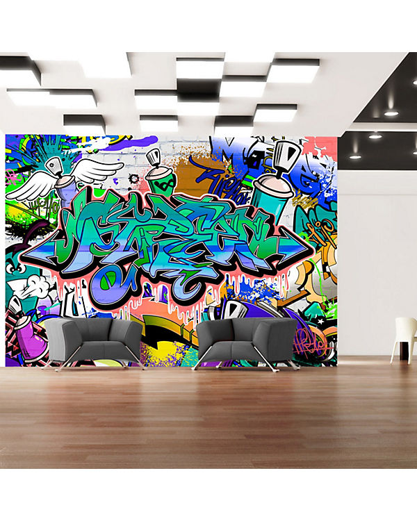 artgeist Fototapete Graffiti: blaues Thema mehrfarbig Gr. 400 x 280 | 05902157090246 artgeist Fototapete Graffiti: blaues Thema mehrfarbig Gr. 400 x 280 | 05902157090246