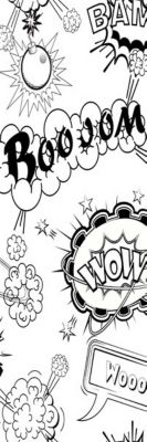 Türtapete Comic Style, schwarz, artgeist | yomonda