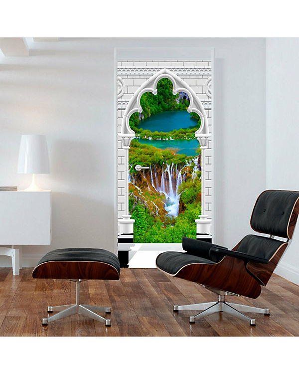artgeist Türtapete Photo wallpaper – Gothic arch and waterfall I mehrfarbig Gr. 90 x 210 | 05902157054576 artgeist Türtapete Photo wallpaper – Gothic arch and waterfall I mehrfarbig Gr. 90 x 210 | 05902157054576
