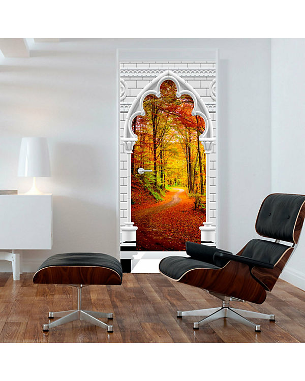 artgeist Türtapete Photo wallpaper – Gothic Arch and forest in atumn I mehrfarbig Gr. 90 x 210 | 05902157054682 artgeist Türtapete Photo wallpaper – Gothic Arch and forest in atumn I mehrfarbig Gr. 90 x 210 | 05902157054682
