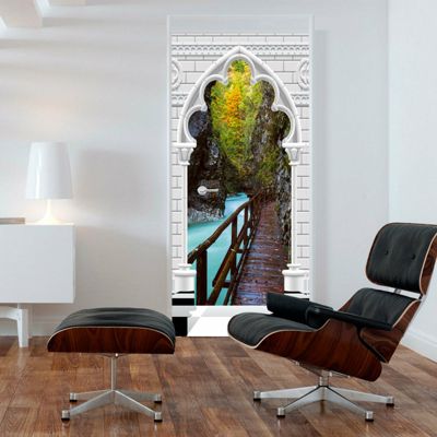 artgeist Türtapete Photo wallpaper – Arch and wooden path I mehrfarbig Gr. 80 x 210 | 05902157054613
