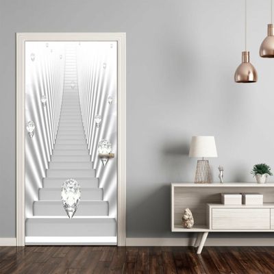 artgeist Türtapete Photo wallpaper – White stairs and jewels I mehrfarbig Gr. 90 x 210 | 05902157054415