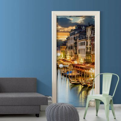 artgeist Türtapete Venetian Harbour mehrfarbig Gr. 90 x 210 | 05902157052770