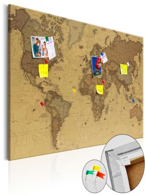 artgeist Pinnwand Bild Ancient World Map [Cork Map] beige/braun Gr. 90 x 60 | 05902157223415