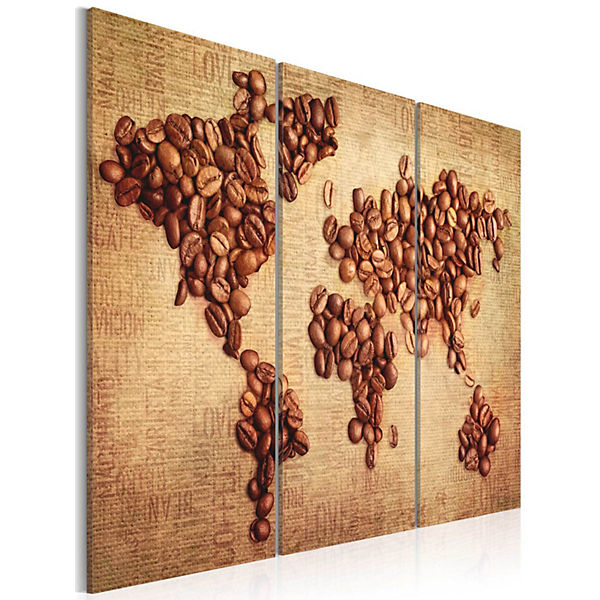 Wandbild Kaffee aus der ganzen Welt - Triptychon
