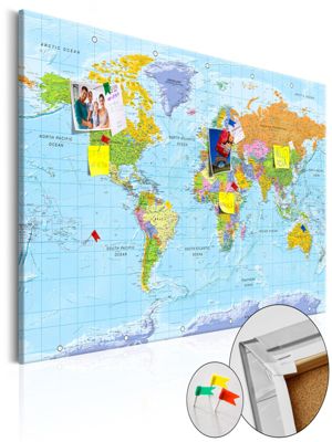 artgeist Pinnwand Bild Orbis Terrarum [Cork Map] mehrfarbig Gr. 90 x 60 | 05902157220834