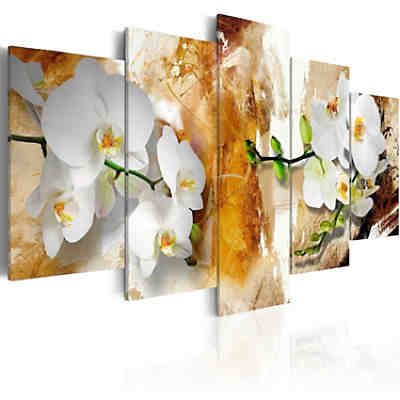Wandbild Brown Paint and Orchid