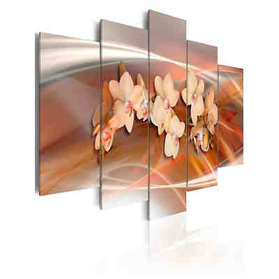 Wandbild Orchidee in warmen Grautönen