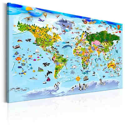 Wandbild Children's Map: Colourful Travels