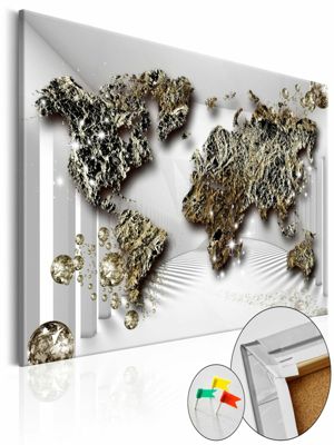 artgeist Pinnwand Bild Golden Future [Cork Map] mehrfarbig Gr. 90 x 60 | 05902157222630