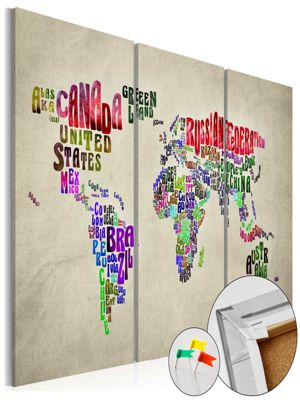 artgeist Pinnwand Bild Colorful Countries [Cork Map] mehrfarbig Gr. 90 x 60 | 05902157221794