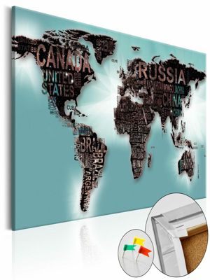 artgeist Pinnwand Bild Subtlety of the World [Cork Map] mehrfarbig Gr. 90 x 60 | 05902157222142
