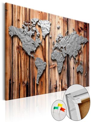 artgeist Pinnwand Bild Borders of Modernity [Cork Map] grau/braun Gr. 90 x 60 | 05902157221633