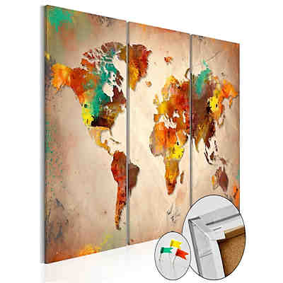 Pinnwand Bild Painted World [Cork Map]