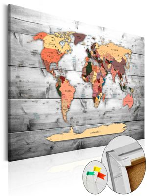 artgeist Pinnwand Bild Direction World [Cork Map] mehrfarbig Gr. 90 x 60 | 05902157222005