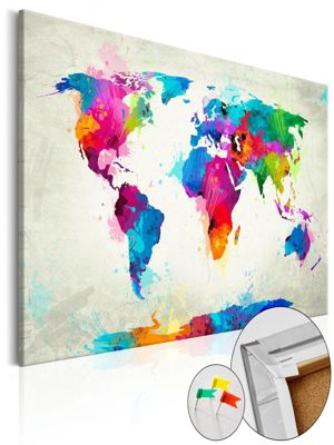 artgeist Pinnwand Bild An Explosion of Colors [Cork Map] mehrfarbig Gr. 90 x 60 | 05902157221091
