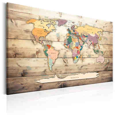 Wandbild World Map: Colourful Continents