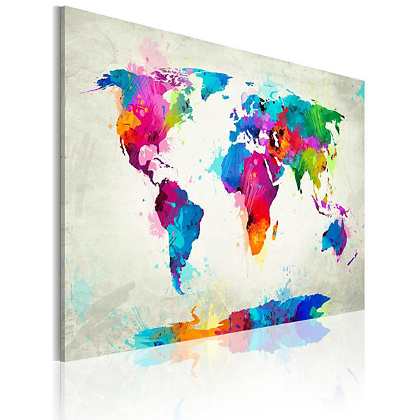 Wandbild Map of the world - an explosion of colors