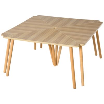 Couchtisch im 4er Set, beige, HOMCOM | yomonda