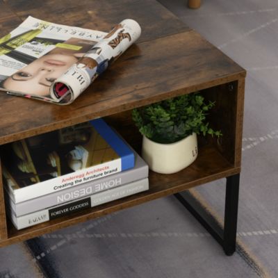 Couchtisch mit höhenverstellbarer Ablage, braun, HOMCOM | yomonda