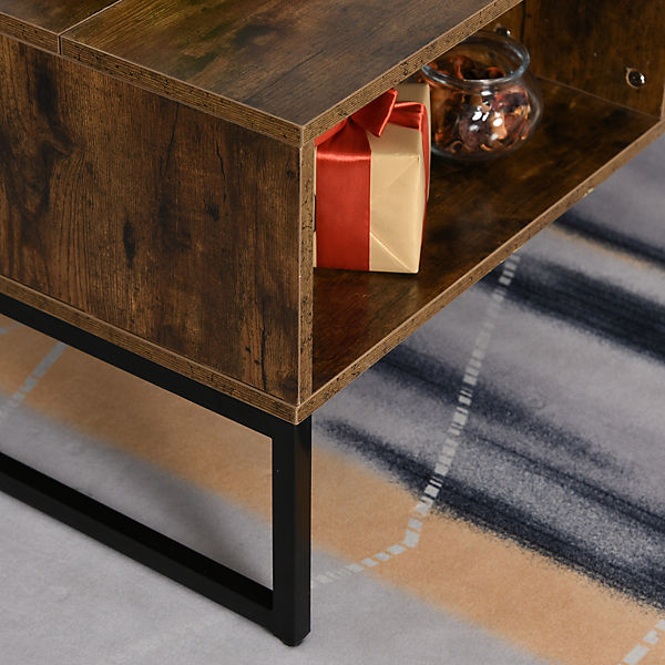 Couchtisch mit höhenverstellbarer Ablage, braun, HOMCOM | yomonda