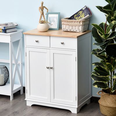 Küchenschrank mit zwei Schubladen, braun, HOMCOM | yomonda