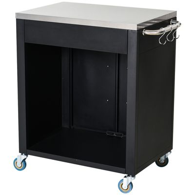 Küchenschrank auf Rollen, schwarz, HOMCOM | yomonda