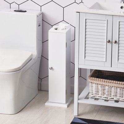 Badschrank für Toilettenpapier, weiß, HOMCOM | yomonda