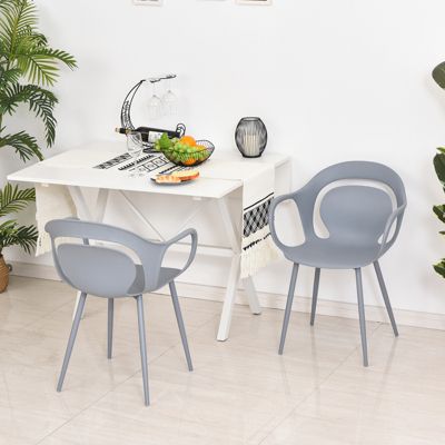 Esszimmerstuhl im 2er Set, grau, HOMCOM | yomonda